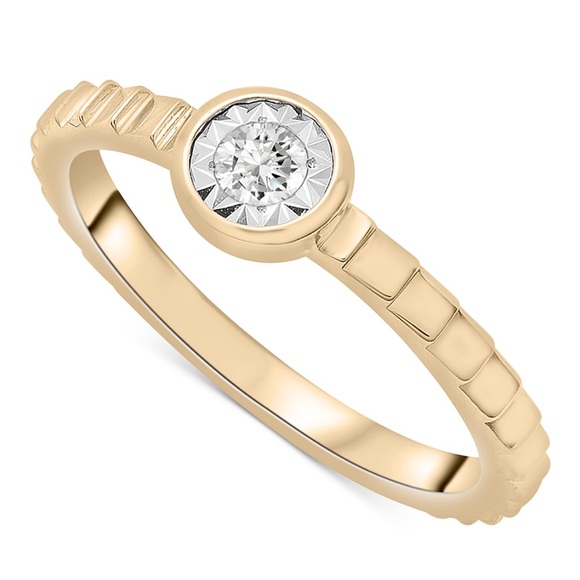 Diamond Miracle Plate Textured Ring in Gold Vermeil - Picture 1 of 13